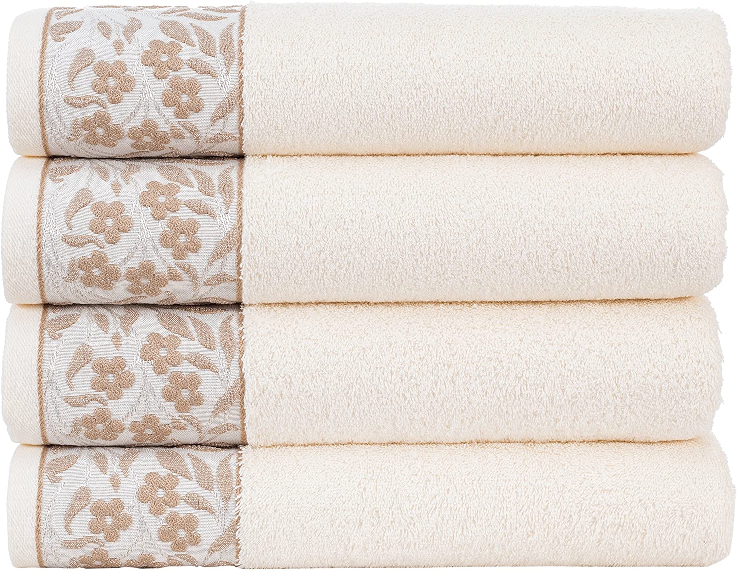 [4-Pack] HYGGE Turkish Luxury Cotton Large Towel Set Bathroom Kitchen ...