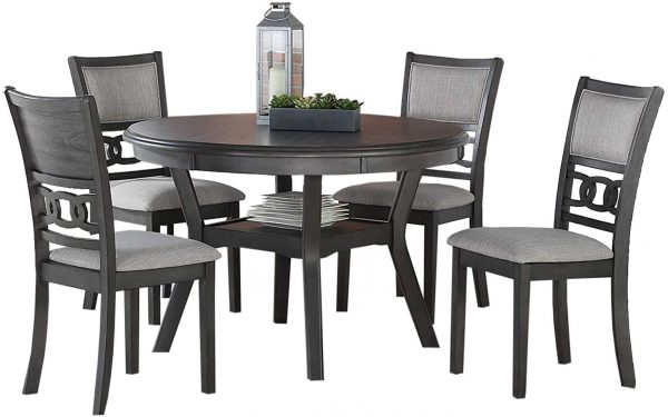 Gia Gray 5 Piece Round Dining Room Set